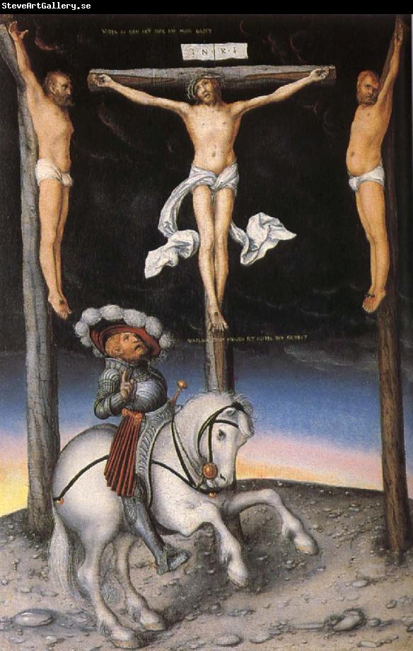 Lucas Cranach the Elder Korsfastelsescen with the conv hovitsmannen